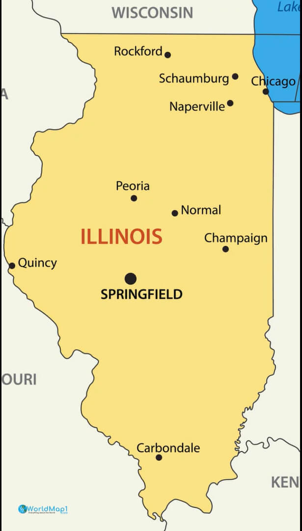 Illinois Largest Cities Map